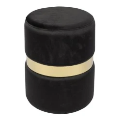 TOMMY Stool Gold/Fabric Black Velure TOMMY Stool Gold/Fabric Black Velure