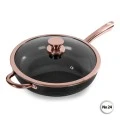 Frying pan with non-stick lid made of aluminum bronzed No24
