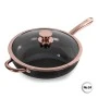 Frying pan with non-stick lid made of aluminum bronzed No24