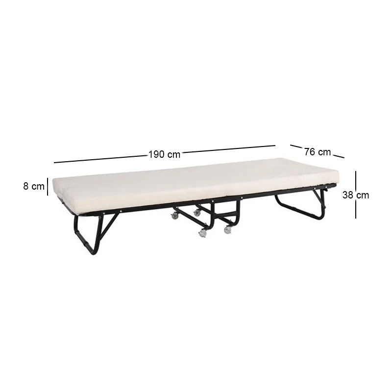 SPAN Folding Bed 76x190x38cm/Mattress 8cm