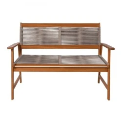SPRING Living 2-Seat Bench Acacia Natural, Rope Wicker Beige SPRING Living 2-Seat Bench Acacia Natural, Rope Wicker Beige