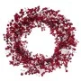 XMAS RED WREATH WITH BERRIES AND SNOW 55CM