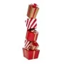 XMAS COLUMN WITH RED AND GOLD METAL GIFTS 46X34,5X140CM