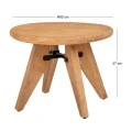 ROUND SIDE TABLE IN NATURAL COLOR MADE OF PINE WOOD 60X60X47CM KD