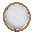 DECO ROUND MIRROR WITH WOODEN FRAME 65X4X65CM