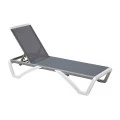 SUMMER K/D Sunlounger ALU, PP White, Textilene Grey