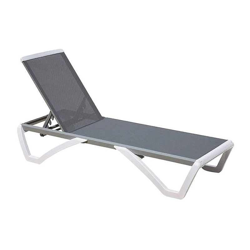 SUMMER K/D Sunlounger ALU, PP White, Textilene Grey