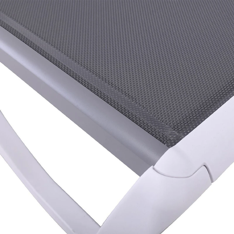 SUMMER K/D Sunlounger (w/arms) ALU, PP White, Textilene Grey