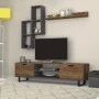 Σύνθεση τηλεόρασης Lonsa Megapap χρώμα καρυδί - ανθρακί 160x35x40εκ.