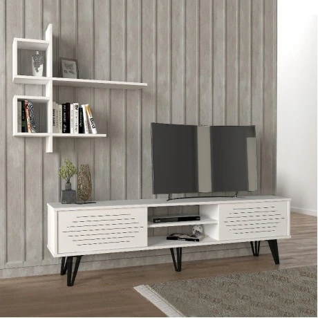 Σύνθεση τηλεόρασης Salerno Megapap χρώμα λευκό 180x35x51εκ.