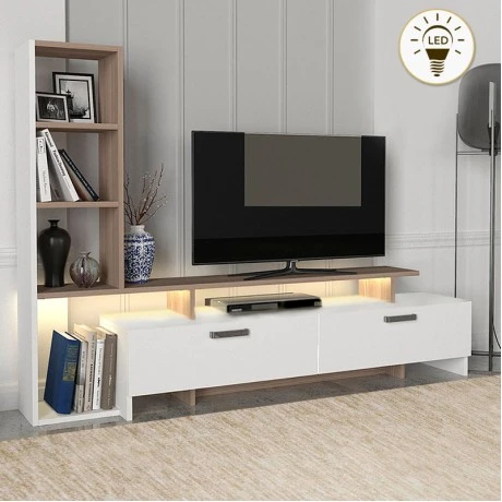 Σύνθεση τηλεόρασης Simal Megapap με LED χρώμα λευκό - cordoba 168,2x31,3x120εκ.