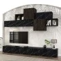 Tromen Megapap melamine TV unit in black marble effect color 260x40x33cm.