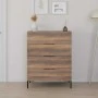 Oryana Megapap melamine chest of drawers in walnut color 80x44x104cm.