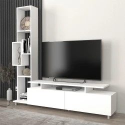 Σύνθεση τηλεόρασης Tulip Megapap χρώμα λευκό 160x29,5x160εκ.