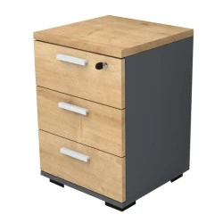 Venturo Megapap melamine office chest of drawers in anthracite - oak color 39x40x57cm. Venturo Megapap melamine office chest of drawers in anthracite - oak color 39x40x57cm.