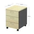 Mobile Pedestal 3-Drawers 40x48x56 DG/Beech