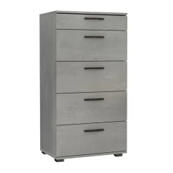 Συρταριέρα Helia Megapap χρώμα γκρι σκυροδέματος 60x44x108εκ.