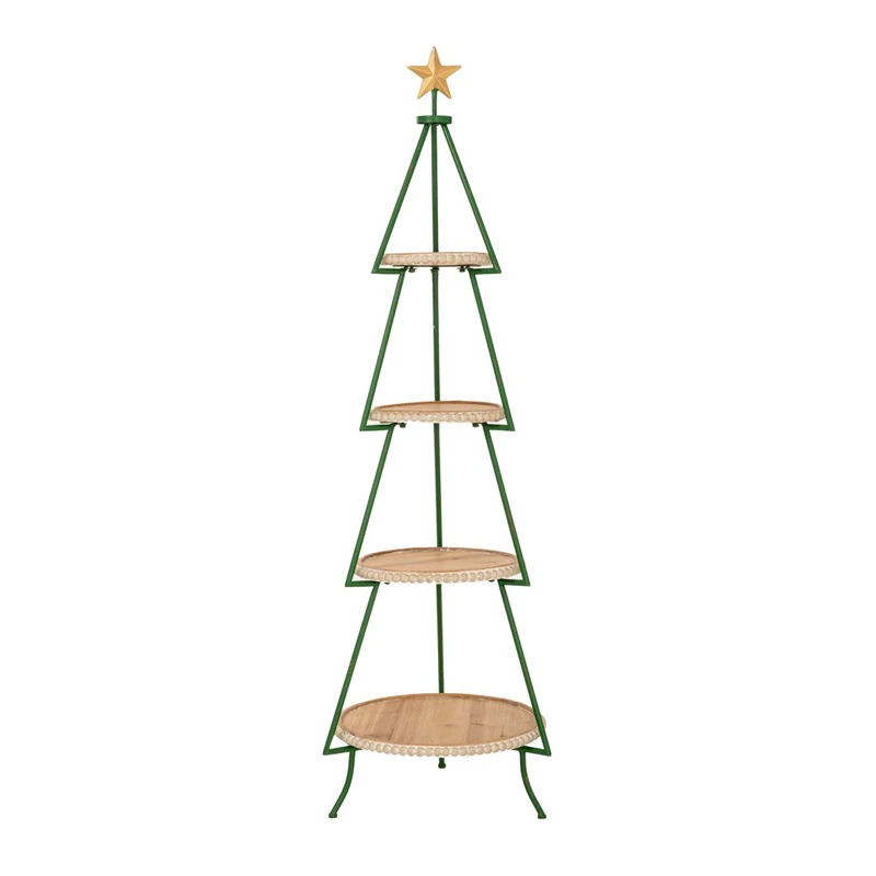 FOUR TIER GREEN METAL CHRISTMAS TREE STAND Φ33Χ99CM