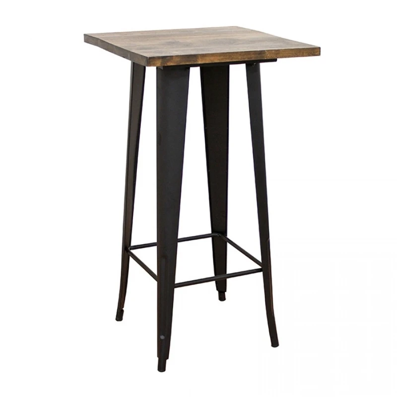 TEXAS ΜΠΑΡ ΜΑΥΡΟ ΜΑΤ ΤΡΑΠ. 60Χ60Χ103εκ.WOOD TOP