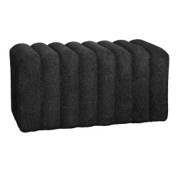 TOGO Stool Teddy Black Fabric 80x40x41cm TOGO Stool Teddy Black Fabric 80x40x41cm