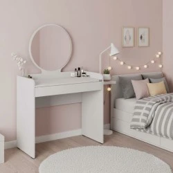 Curve Megapap melamine dressing table in white color 90x47x142cm. Curve Megapap melamine dressing table in white color 90x47x142cm.