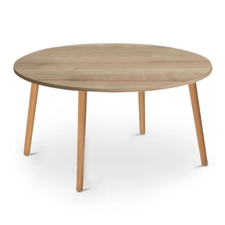 Τραπεζάκι σαλονιού Circle Megapap χρώμα oak 90x90x40εκ.