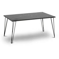 Fiona Megapap metallic - melamine coffee table in black marble effect color 90x55x43cm. Fiona Megapap metallic - melamine coffee table in black marble effect color 90x55x43cm.