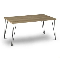 Fiona Megapap metallic - melamine coffee table in oak color 90x55x43cm. Fiona Megapap metallic - melamine coffee table in oak color 90x55x43cm.