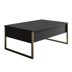 Luxe Megapap metal - melamine coffee table in anthracite - gold color 90x60x40cm. Luxe Megapap metal - melamine coffee table in anthracite - gold color 90x60x40cm.
