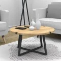 Mauricio Megapap metallic - melamine coffee table in sonoma - anthracite color 78x78x43cm.