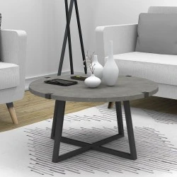Mauricio Megapap metallic - melamine coffee table in anthracite color 78x78x43cm. Mauricio Megapap metallic - melamine coffee table in anthracite color 78x78x43cm.