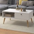 Napoli Megapap melamine coffe table in white color 90x50x44cm.