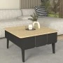 Pedro Megapap melamine coffee table in anthracite - rota oak color 73.2x73.2x38.6cm.