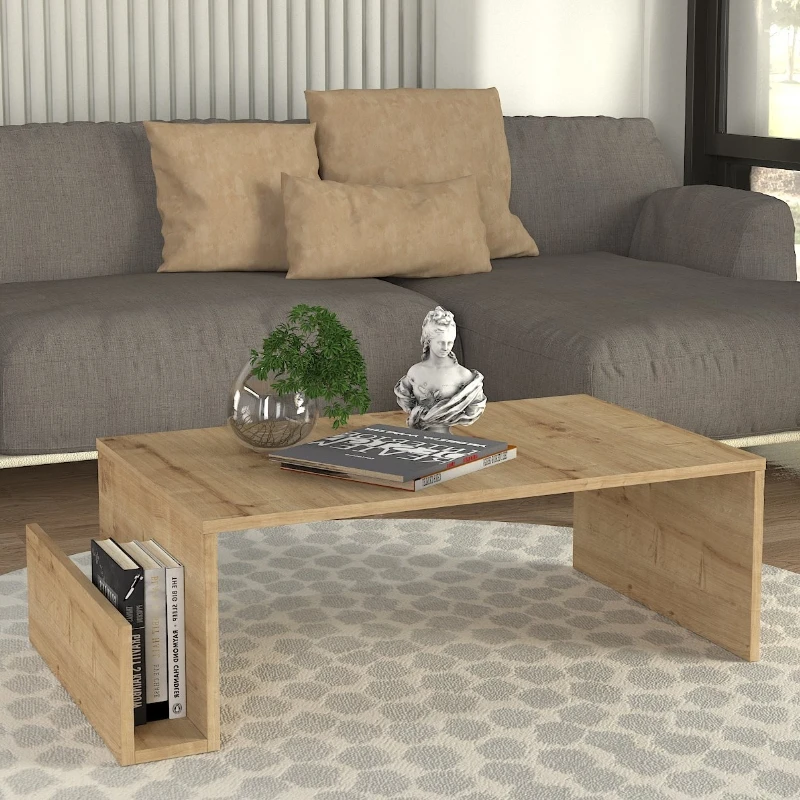 Regnar Megapap melamine coffee table in sapphire oak color 100.6x55x31.8cm.