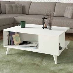 Sedra Megapap melamine coffee table in white color 90x60x38,6cm. Sedra Megapap melamine coffee table in white color 90x60x38,6cm.