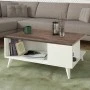 Sedra Megapap melamine coffee table in white - walnut color 90x60x38,6cm.