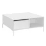 Slide Megapap melamine coffee table in white color 90x90x42cm.