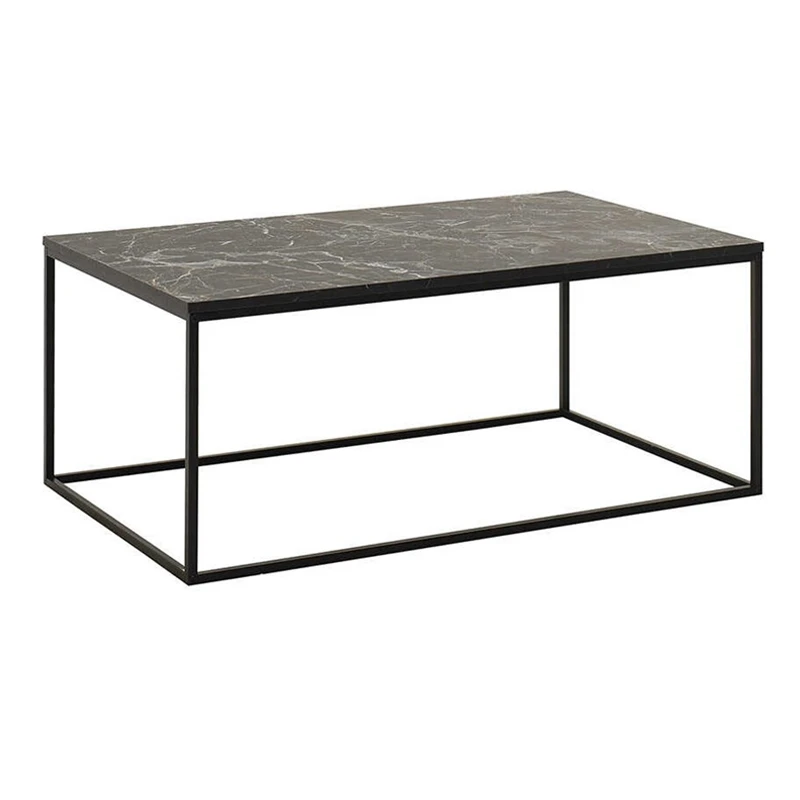 Homemania Sully metallic/melamine coffe table in marble decor color 100x60x42cm.