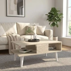 Andros Megapap melamine coffee table in travertine color 90x54x39,6cm. Andros Megapap melamine coffee table in travertine color 90x54x39,6cm.