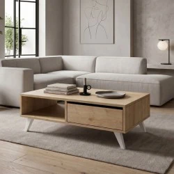 Τραπεζάκι σαλονιού Aster Megapap χρώμα φυσικό οξιάς 120x56x40εκ.