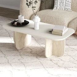 Becaj Megapap melamine coffee table in sandstone - travertine color 120x60x41.4cm. Becaj Megapap melamine coffee table in sandstone - travertine color 120x60x41.4cm.