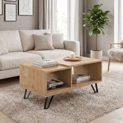 Don Megapap melamine coffee table in sonoma color 90x55x44cm. Don Megapap melamine coffee table in sonoma color 90x55x44cm.