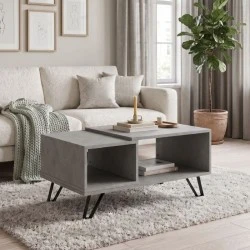 Don Megapap melamine coffee table in anthracite color 90x55x44cm. Don Megapap melamine coffee table in anthracite color 90x55x44cm.