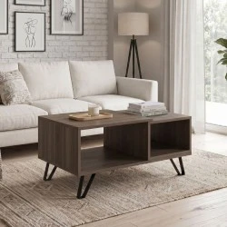 Don Megapap melamine coffee table in walnut color 90x55x44cm. Don Megapap melamine coffee table in walnut color 90x55x44cm.