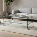 Τραπεζάκι σαλονιού Glasser Clear με ενισχυμένο γυαλί 100x50x43εκ.