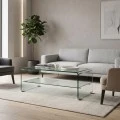 Τραπεζάκι σαλονιού Glasser Clear με ενισχυμένο γυαλί 100x50x43εκ.