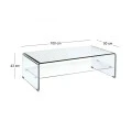 Τραπεζάκι σαλονιού Glasser Clear με ενισχυμένο γυαλί 100x50x43εκ.