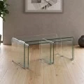 GLASSER Clear Coffee Table(+2 Side) 90x50x38cm