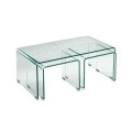 GLASSER Clear Coffee Table(+2 Side) 90x50x38cm