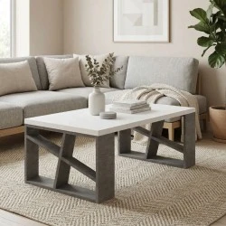 Honey Megapap melamine coffee table in retro grey - white color 105x60x40cm. Honey Megapap melamine coffee table in retro grey - white color 105x60x40cm.